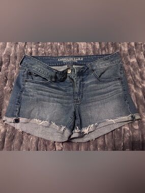 American Eagle Blue Denim Cutoff Shorts Size 12